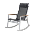 Modern Ergonomic Rocking Chair with Aluminum Frame and Fabric Seat